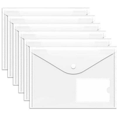 GoodtoU Cartera de documentos A5, paquete de 6 carteras de plástico A5 con carpetas de plástico a presión, archivos de documentos, carpeta de sobres con bolsillos GoodtoU Cartera de documentos A5, paquete de 6 carteras de plástico A5 con carpetas de plástico a presión, archivos de documentos, carpeta de sobres con bolsillos