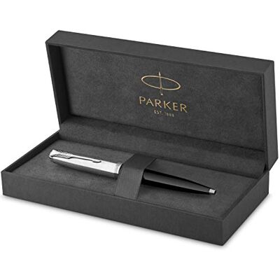PARKER 51 bolígrafo cuerpo negro con adorno cromado punta mediana con recambio de tinta negra estuche de regalo PARKER 51 bolígrafo cuerpo negro con adorno cromado punta mediana con recambio de tinta negra estuche de regalo