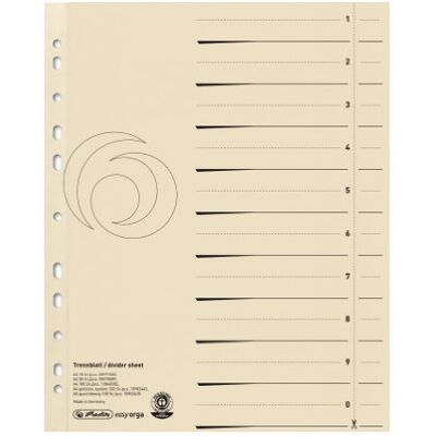 herlitz EasyOrga Separador para archivadores A4, crema herlitz EasyOrga Separador para archivadores A4, crema