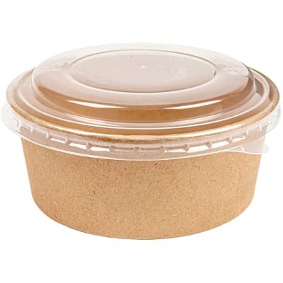 Garcia de Pou 25 unidades Combo Ensaladeras + Tapas Pet 750 Ml Ø15/12,8X5 Cm Natural Kraft Garcia de Pou 25 unidades Combo Ensaladeras + Tapas Pet 750 Ml Ø15/12,8X5 Cm Natural Kraft
