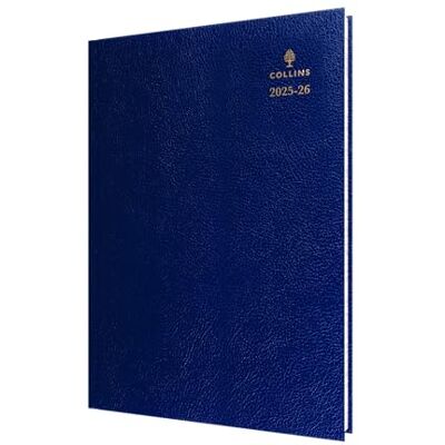 Collins 'Desk' Agenda de 13 meses de mitad de año académico, julio de 2025 a julio de 2026, agenda diaria por página, tapa dura A4, azul Collins 'Desk' Agenda de 13 meses de mitad de año académico, julio de 2025 a julio de 2026, agenda diaria por página, tapa dura A4, azul