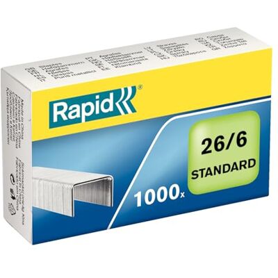 Rapid Grapas estándar 26/6 1000 piezas Rapid Grapas estándar 26/6 1000 piezas