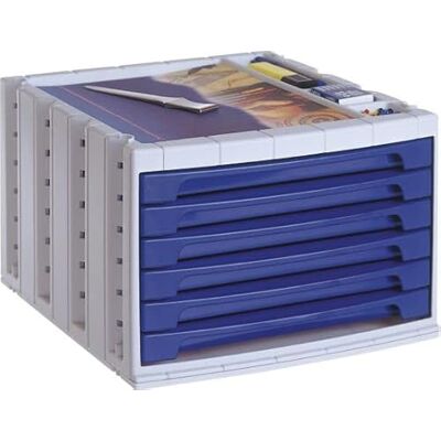 m-office Freya Módulo Sostenible Serie 6000 De Producto 100% Reciclado Y Reciclable con 6 Cajones Pequeños Y Carcasa En Color Azul m-office Freya Módulo Sostenible Serie 6000 De Producto 100% Reciclado Y Reciclable con 6 Cajones Pequeños Y Carcasa En Color Azul