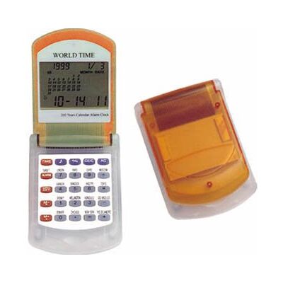 Imac Calculadora p-845 n -calendario con alarma -transparente naranja -con reloj Imac Calculadora p-845 n -calendario con alarma -transparente naranja -con reloj