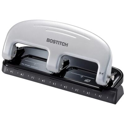 Bostitch PaperPro Punzón de 3 agujeros, capacidad para 20 hojas, color gris Small (1-24) Bostitch PaperPro Punzón de 3 agujeros, capacidad para 20 hojas, color gris Small (1-24)