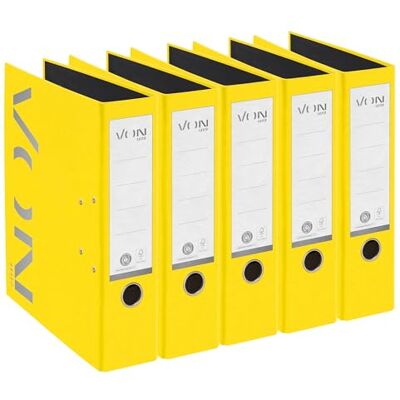 Leitz Archivador (A4, 100% cartón reciclado, 80 mm de ancho, para 600 hojas, impresión a todo color, certificado FSC, para escuela, estudio y hogar, color amarillo Leitz Archivador (A4, 100% cartón reciclado, 80 mm de ancho, para 600 hojas, impresión a todo color, certificado FSC, para escuela, estudio y hogar, color amarillo