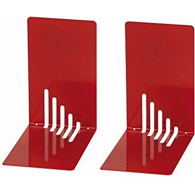 Wedo Sujetalibros de metal, estrecho, 2 unidades, 14 x 8.5 x 14 cm, color rojo Wedo Sujetalibros de metal, estrecho, 2 unidades, 14 x 8.5 x 14 cm, color rojo