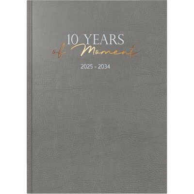 rido/idé Agenda de 10 años (2025-2034), 10 años de momentos, 1 página = 1 día, A4, 416 páginas, piel sintética, color gris rido/idé Agenda de 10 años (2025-2034), 10 años de momentos, 1 página = 1 día, A4, 416 páginas, piel sintética, color gris