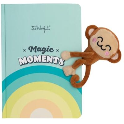Mr. Wonderful Libreta con peluche y cierre magnético mono Magic moments 100% poliéster 192 páginas pautadas de 100 gsm Mr. Wonderful Libreta con peluche y cierre magnético mono Magic moments 100% poliéster 192 páginas pautadas de 100 gsm