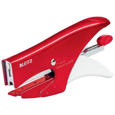 Leitz WOW Grapadora de Tenaza, Grapadora Roja, Grapa hasta 15 Hojas, Cuerpo Metálico Ergonómico, Incluye Grapas No. 10, Leitz WOW Grapadora de Tenaza, Grapadora Roja, Grapa hasta 15 Hojas, Cuerpo Metálico Ergonómico, Incluye Grapas No. 10,