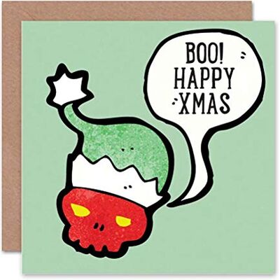 Wee Blue Coo NEW SCARY CHRISTMAS SKULL BOO HAPPY XMAS BLANK CHRISTMAS CARD Wee Blue Coo NEW SCARY CHRISTMAS SKULL BOO HAPPY XMAS BLANK CHRISTMAS CARD