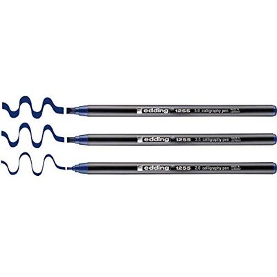 Edding 1255 Pluma de Caligrafía Paquete de 3 Acero Azul Edding 1255 Pluma de Caligrafía Paquete de 3 Acero Azul