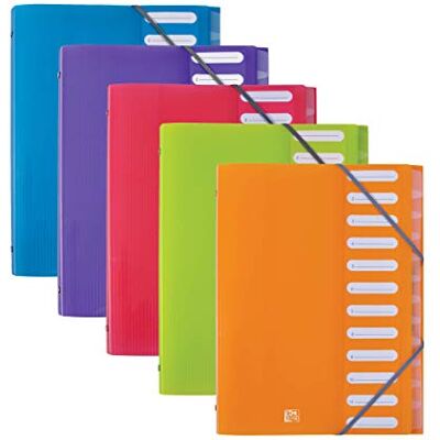 Oxford Reglas de Vida Elba Escuela Carpeta PP, 12 bolsillos, colores surtidos, 12-pack Oxford Reglas de Vida Elba Escuela Carpeta PP, 12 bolsillos, colores surtidos, 12-pack