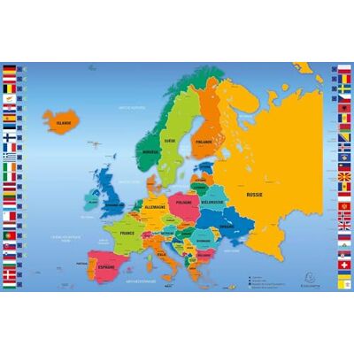 Exacompta Ref. – 1 Soportes rígidos de cartón rígido rellenado – Parte delantera y trasera de PVC para soportar el uso diario – Tamaño 37,5 x 57,5 cm – Visual Mapa de Europa – Se entrega Exacompta Ref. – 1 Soportes rígidos de cartón rígido rellenado – Parte delantera y trasera de PVC para soportar el uso diario – Tamaño 37,5 x 57,5 cm – Visual Mapa de Europa – Se entrega