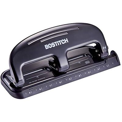 Bostitch EZ Squeeze™ Perforadora de 20 hojas, 3 agujeros, plateado/negro () Bostitch EZ Squeeze™ Perforadora de 20 hojas, 3 agujeros, plateado/negro ()