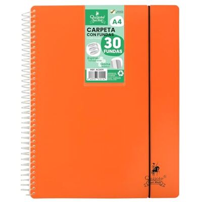 Starplast Carpeta Con Fundas Espiral Flexible Organizadores, 30 fundas, Fundas Transparentes Lisas, A4, Tapa Plástico Resistente, Uso Escolar, Personal o de Oficina Color Naranja. Starplast Carpeta Con Fundas Espiral Flexible Organizadores, 30 fundas, Fundas Transparentes Lisas, A4, Tapa Plástico Resistente, Uso Escolar, Personal o de Oficina Color Naranja.