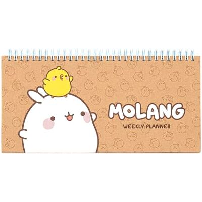 Viquel – Semanier de espiral de papel MOLANG – Weekly planner 60 páginas con pegatinas, formato 27,5 x 14,2 x 1,8 cm Viquel – Semanier de espiral de papel MOLANG – Weekly planner 60 páginas con pegatinas, formato 27,5 x 14,2 x 1,8 cm