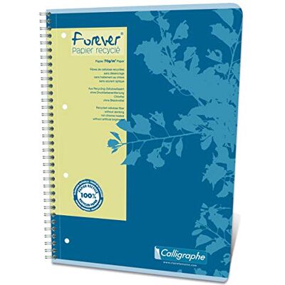 Calligraphe Set de 5 Cuadernos Espiral Forever Blue A4+ 22,5x29,7 cm 160 Páginas Cuadrados Pequeños con Margen 100% Papel Reciclado 70 g Tapa de Cartón Reciclado Calligraphe Set de 5 Cuadernos Espiral Forever Blue A4+ 22,5x29,7 cm 160 Páginas Cuadrados Pequeños con Margen 100% Papel Reciclado 70 g Tapa de Cartón Reciclado