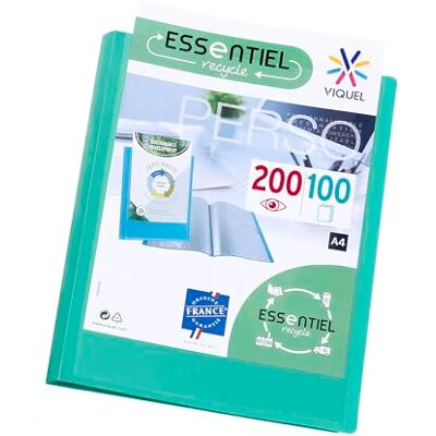 Viquel – Portavistas A4 200 vistas ESSENTIEL – Portadocumentos personalizable – Fabricado en Francia – 100 fundas de calidad lisa, color verde Viquel – Portavistas A4 200 vistas ESSENTIEL – Portadocumentos personalizable – Fabricado en Francia – 100 fundas de calidad lisa, color verde