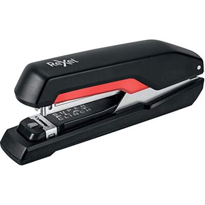 Rexel Supreme S17 Grapadora de tira completa, capacidad de 30 hojas, grapadora plana, utiliza grapas 24/6 y 26/6, cuerpo de metal, negro/rojo, Rexel Supreme S17 Grapadora de tira completa, capacidad de 30 hojas, grapadora plana, utiliza grapas 24/6 y 26/6, cuerpo de metal, negro/rojo,