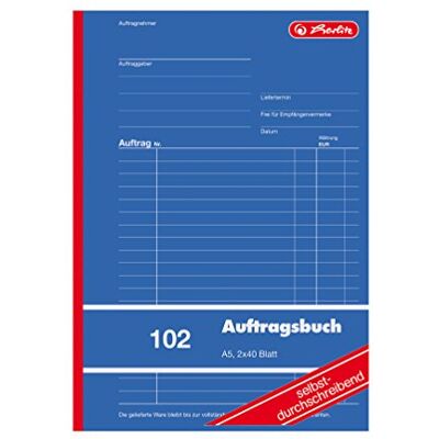 herlitz Formularbuch "Auftrag 102", DIN A5, 2 x 40 Blatt herlitz Formularbuch "Auftrag 102", DIN A5, 2 x 40 Blatt