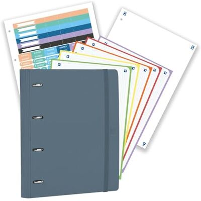 Oxford , Europeanbinder Polyfoam, Archivador de 4 anillas A4+, Forest 50% Reciclado, Incluye Recambio Cuadrícula 5X5, Pizarra Write&Erase y Pegatinas, Color Mystic Blue Oxford , Europeanbinder Polyfoam, Archivador de 4 anillas A4+, Forest 50% Reciclado, Incluye Recambio Cuadrícula 5X5, Pizarra Write&Erase y Pegatinas, Color Mystic Blue