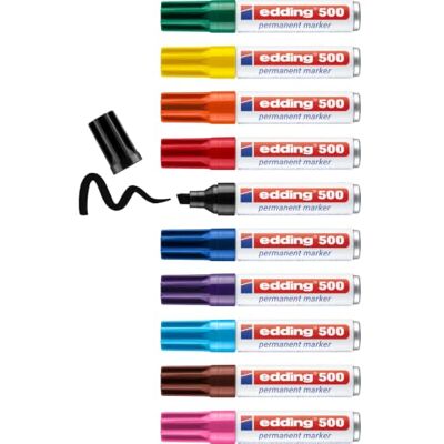Edding 500-10 Marcadores Permanentes Multicolor Punta Biselada 2-7 mm Edding 500-10 Marcadores Permanentes Multicolor Punta Biselada 2-7 mm