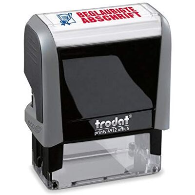 Trodat Office Printy 4912 Sello con texto "Begl.Abschrift", color azul y rojo, 47 x 18 mm Trodat Office Printy 4912 Sello con texto "Begl.Abschrift", color azul y rojo, 47 x 18 mm