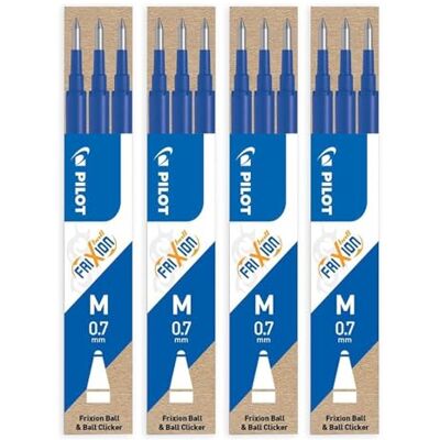 PILOT Frixion Recambio Rollerball 0.7 mm Azul Juego de 4 PILOT Frixion Recambio Rollerball 0.7 mm Azul Juego de 4