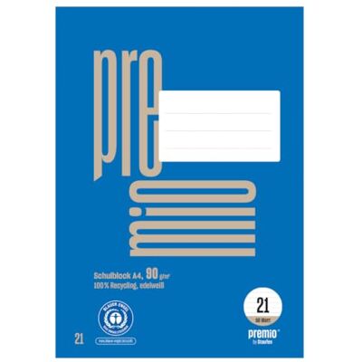 Staufen premio Cuaderno escolar 5 cuadernos, 50 hojas cada uno, DIN A4, pautado 21 (rayado 9 mm), 4 agujeros, papel reciclado 90 g/m Staufen premio Cuaderno escolar 5 cuadernos, 50 hojas cada uno, DIN A4, pautado 21 (rayado 9 mm), 4 agujeros, papel reciclado 90 g/m