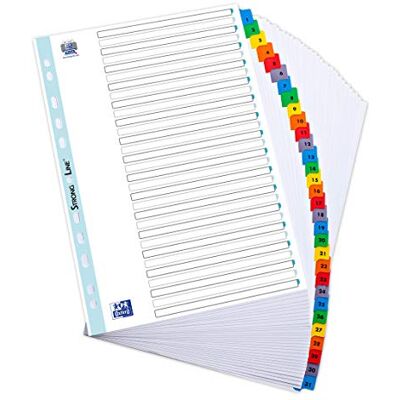 Oxford Elba Separadores extraanchos Mylar (A4), multicolor Oxford Elba Separadores extraanchos Mylar (A4), multicolor