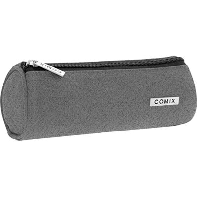 COMIX Estuche Escolar Gris Redondo Porta papelería con Tirador de Metal Estuche pequeño portalápices para niños y niños, 20 x 8 x 8 cm, Gris, Talla única, Estuche Tombolino COMIX Estuche Escolar Gris Redondo Porta papelería con Tirador de Metal Estuche pequeño portalápices para niños y niños, 20 x 8 x 8 cm, Gris, Talla única, Estuche Tombolino