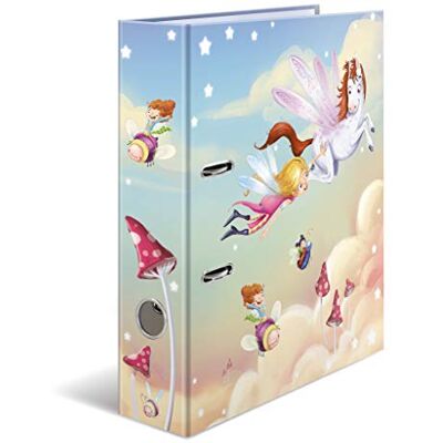 HERMA Archivador de anillas con palanca Jardín de infancia con motivo Danza de hadas, A4, 70 mm, con estampado interior, 1 carpeta con motivos HERMA Archivador de anillas con palanca Jardín de infancia con motivo Danza de hadas, A4, 70 mm, con estampado interior, 1 carpeta con motivos