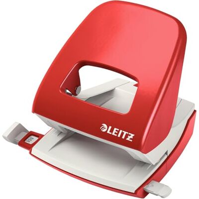 Leitz NeXXt Perforadora metálica, 30 hojas, color rojo Leitz NeXXt Perforadora metálica, 30 hojas, color rojo