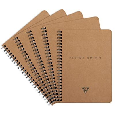 Clairefontaine Ref Libretas Flying Spirit (60 hojas) Tamaño A5 (148 x 210 mm), reglas forradas, papel de terciopelo cepillado de 90 g/m², color marrón Kraft / diseños surtidos Clairefontaine Ref Libretas Flying Spirit (60 hojas) Tamaño A5 (148 x 210 mm), reglas forradas, papel de terciopelo cepillado de 90 g/m², color marrón Kraft / diseños surtidos