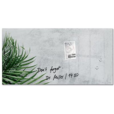 Sigel Pizarra magnética de vidrio Artverum 91 x 46 cm , superficie brillante, vidrio de seguridad, 3 imanes de neodimio, gris/verde Sigel Pizarra magnética de vidrio Artverum 91 x 46 cm , superficie brillante, vidrio de seguridad, 3 imanes de neodimio, gris/verde