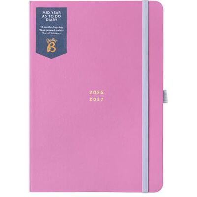 Busy B A5 Diary Mid-Year Academic Planner Aug '26 Aug '27 – Winter Berry Journal Cover Weekly Planner with To-Do Lists, Notes, Week-to-View, 3 Pockets, Year Planner & Elastic Closure Busy B A5 Diary Mid-Year Academic Planner Aug '26 Aug '27 – Winter Berry Journal Cover Weekly Planner with To-Do Lists, Notes, Week-to-View, 3 Pockets, Year Planner & Elastic Closure