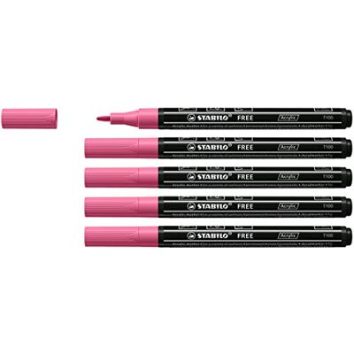 Marcador acrílico STABILO T100 Rosa - Marcador de acrílico Marcador acrílico STABILO T100 Rosa - Marcador de acrílico