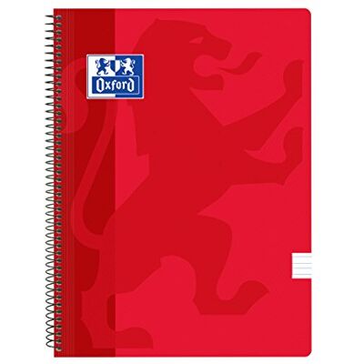 Oxford Classic Pack de 5 cuadernos, tapa plástico, color rojo Oxford Classic Pack de 5 cuadernos, tapa plástico, color rojo