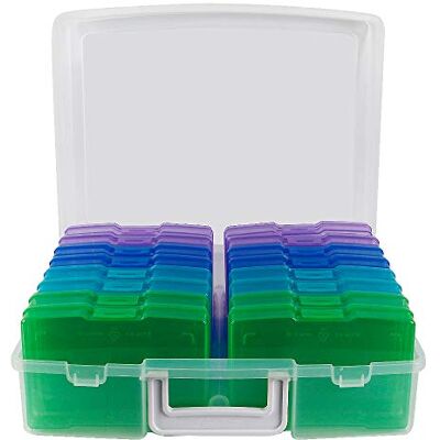 novelinks Caja de fotos de 4 x 6 pulgadas, 16 interiores para guardar fotos, organizador de fotos, caja de almacenamiento para fotos (color frío) novelinks Caja de fotos de 4 x 6 pulgadas, 16 interiores para guardar fotos, organizador de fotos, caja de almacenamiento para fotos (color frío)