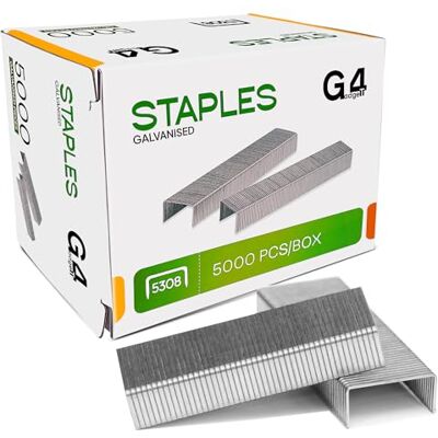 G4GADGET 5000 grapas resistentes de 53/8 mm, grapas de 53/8 mm para grapas y grapadoras resistentes, suministros de oficina y tapicería G4GADGET 5000 grapas resistentes de 53/8 mm, grapas de 53/8 mm para grapas y grapadoras resistentes, suministros de oficina y tapicería