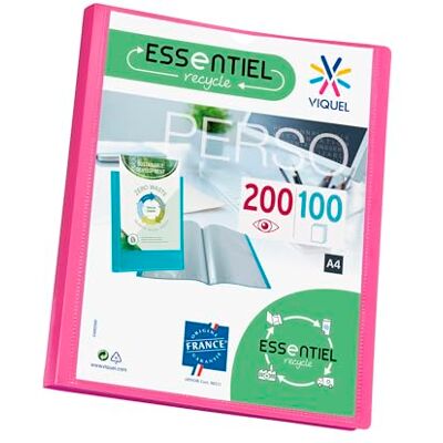 Viquel – Portavistas A4 200 vistas ESSENTIEL – Portadocumentos personalizable – Fabricado en Francia – 100 fundas de calidad lisa, color rosa Viquel – Portavistas A4 200 vistas ESSENTIEL – Portadocumentos personalizable – Fabricado en Francia – 100 fundas de calidad lisa, color rosa