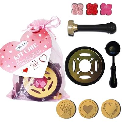 Aladine 71140 Kit de cera para ocultar pasión, sello + hornillo + cuchara + perlas de cera Corazón Amor Aladine 71140 Kit de cera para ocultar pasión, sello + hornillo + cuchara + perlas de cera Corazón Amor