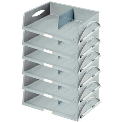 Leitz Sorty 52320085 Cesta de Almacenamiento Horizontal A3, 6 Unidades, Sistema de clasificación y Archivo, Ideal para oficinas de Correos y Salas de copias, Color Gris Leitz Sorty 52320085 Cesta de Almacenamiento Horizontal A3, 6 Unidades, Sistema de clasificación y Archivo, Ideal para oficinas de Correos y Salas de copias, Color Gris