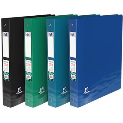 Oxford Carpeta Oceanis A4XL de 40 mm, 4 anillas redondas, cubierta de polietileno reciclado opaco, colores surtidos Oxford Carpeta Oceanis A4XL de 40 mm, 4 anillas redondas, cubierta de polietileno reciclado opaco, colores surtidos