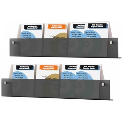 TUKA-i-AKUT 2X 100cm Portafolletos de Pared, Acrílico Extrafuerte, Revistero Estantes de Pared, Soporte de Pared para Revistas Periódicos Folletos Documentos Libros, Negro, TKD8256-100cm-2x TUKA-i-AKUT 2X 100cm Portafolletos de Pared, Acrílico Extrafuerte, Revistero Estantes de Pared, Soporte de Pared para Revistas Periódicos Folletos Documentos Libros, Negro, TKD8256-100cm-2x