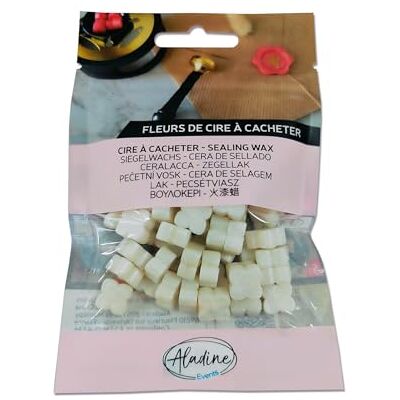 Aladine 72608 – 60 perlas de cera – blanco nacarado – para crear sello de cera – flores de cera – hacer parte de boda, nacimiento, letras, correos, menús y regalos – 72608 Aladine 72608 – 60 perlas de cera – blanco nacarado – para crear sello de cera – flores de cera – hacer parte de boda, nacimiento, letras, correos, menús y regalos – 72608
