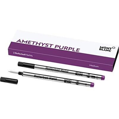 MONTBLANC Recambios de punta mediana para Rollerball – Recargas Amethyst Purple, 1 paquete x 2 Recargas MONTBLANC Recambios de punta mediana para Rollerball – Recargas Amethyst Purple, 1 paquete x 2 Recargas