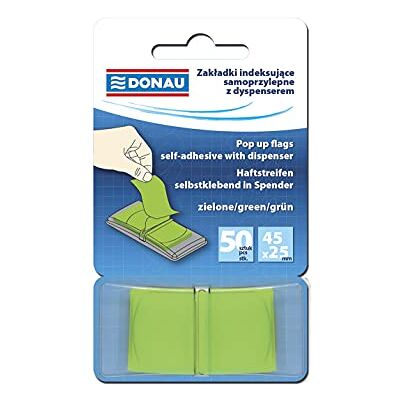 DONAU Danubio 7558001pl de 02 Tiras Adhesivas Marcadores/, PP, 12 x 45 mm, 1 x 50 unidades), color verde DONAU Danubio 7558001pl de 02 Tiras Adhesivas Marcadores/, PP, 12 x 45 mm, 1 x 50 unidades), color verde