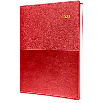 Collins Valour Agenda 2025, agenda diaria A5 por página (con citas), color rojo, (), planificador diario profesional con cubiertas de piel sintética de doble textura Collins Valour Agenda 2025, agenda diaria A5 por página (con citas), color rojo, (), planificador diario profesional con cubiertas de piel sintética de doble textura
